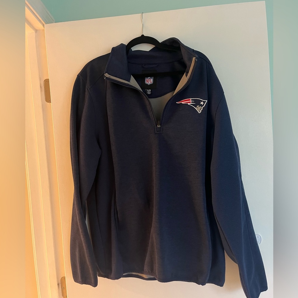 New England Patriots Navy Quarter-Zip Pullover